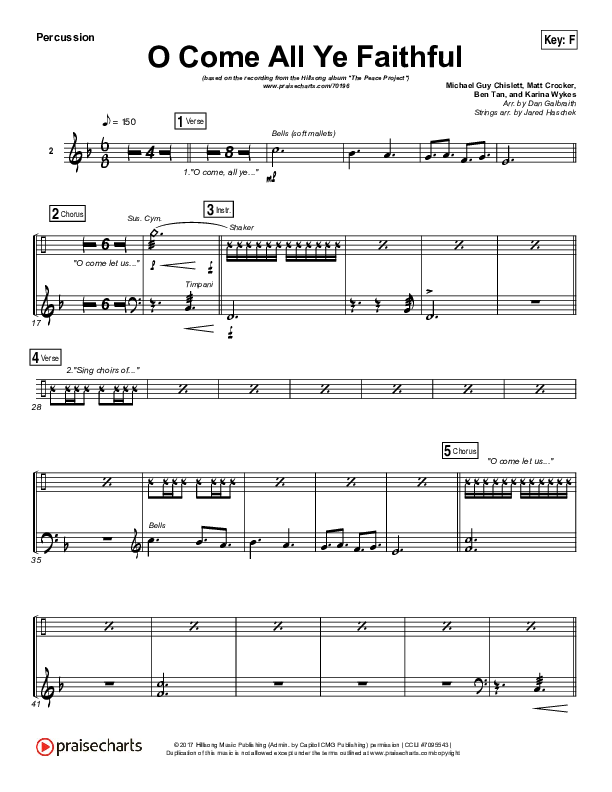 O Come All Ye Faithful Percussion (Hillsong Worship)
