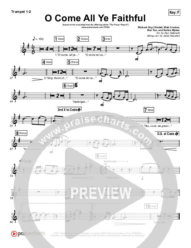 O Come All Ye Faithful Brass Pack (Hillsong Worship)