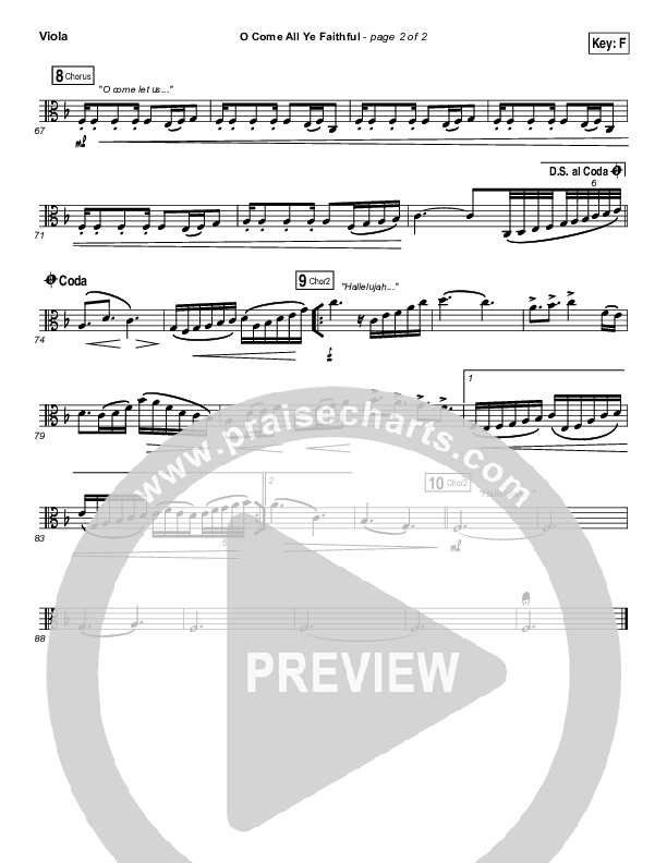 O Come All Ye Faithful Viola (Hillsong Worship)