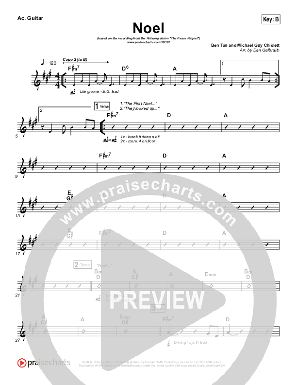 Noel Rhythm Chart (Hillsong Worship)