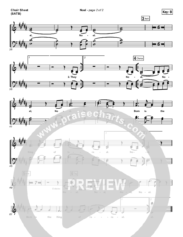 Noel Choir Sheet (SATB) (Hillsong Worship)
