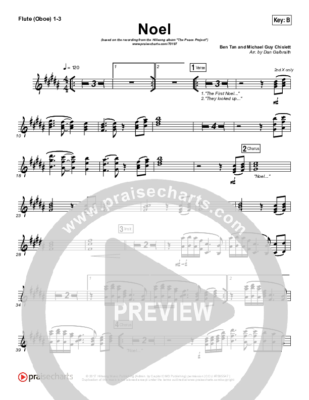 Noel Flute/Oboe 1/2/3 (Hillsong Worship)