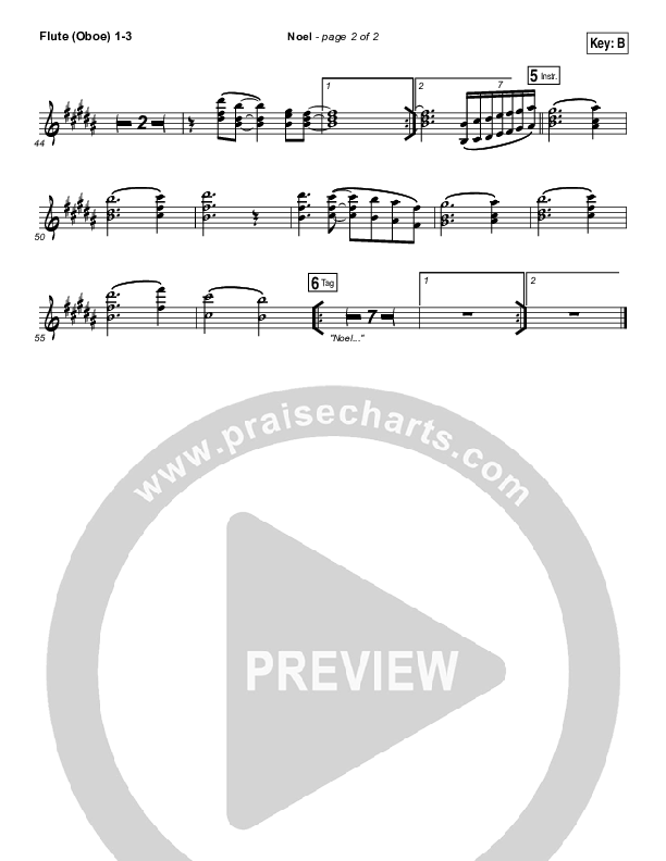 Noel Flute/Oboe 1/2/3 (Hillsong Worship)