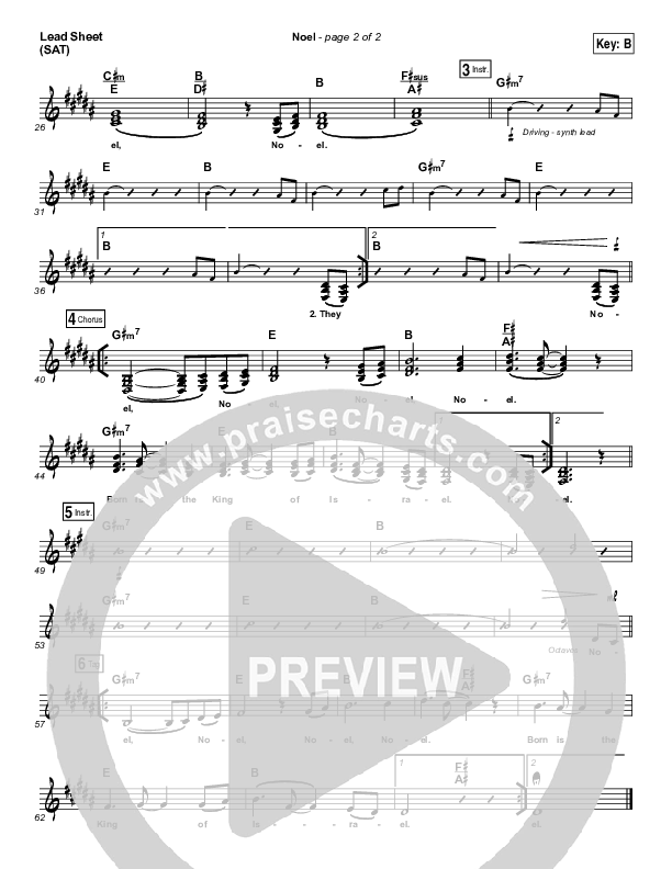 Noel Lead Sheet (SAT) (Hillsong Worship)