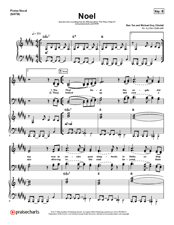 Noel Piano/Vocal (SATB) (Hillsong Worship)