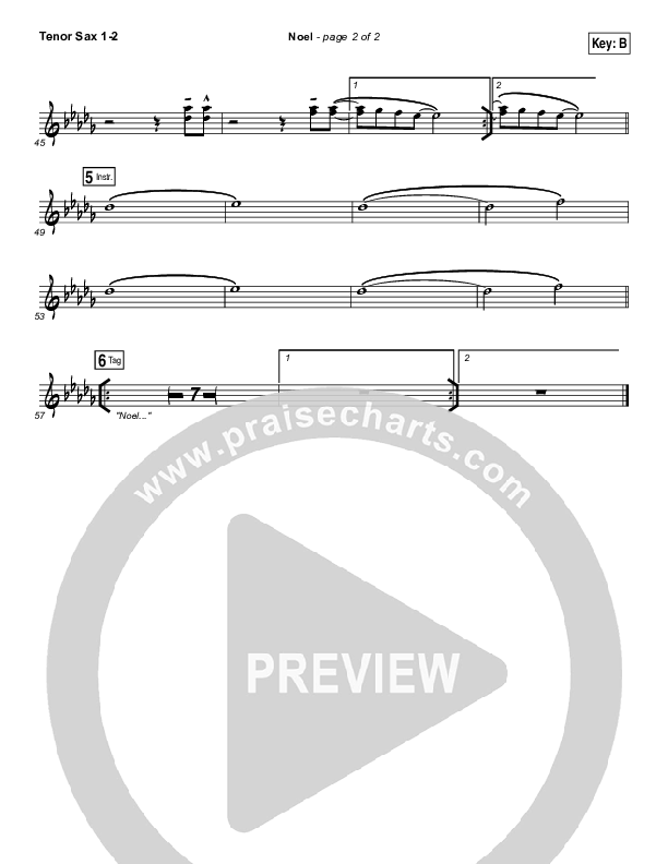 Noel Tenor Sax 1/2 (Hillsong Worship)