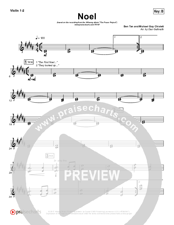 Noel Violin 1/2 (Hillsong Worship)
