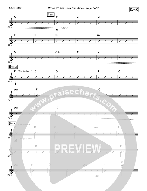 When I Think Upon Christmas Acoustic Guitar (Hillsong Worship)