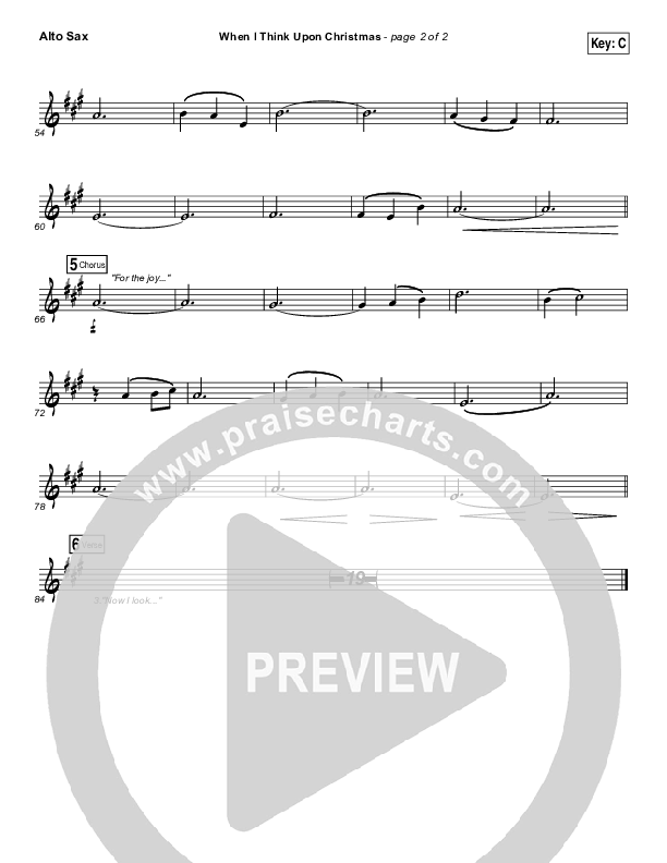 When I Think Upon Christmas Alto Sax (Hillsong Worship)