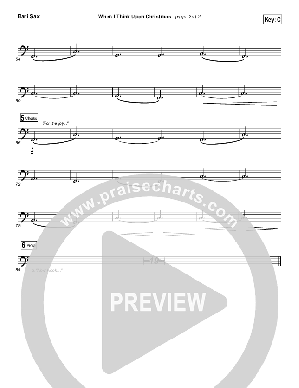 When I Think Upon Christmas Bari Sax (Hillsong Worship)