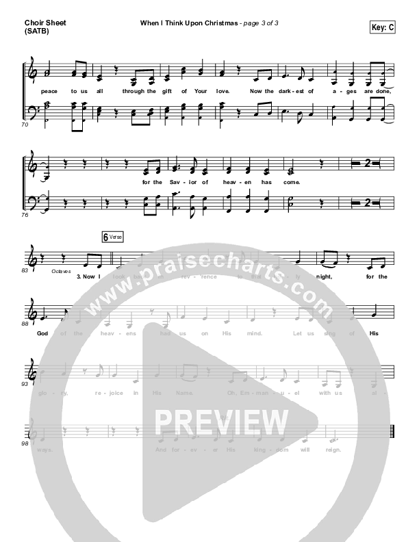 When I Think Upon Christmas Choir Sheet (SATB) (Hillsong Worship)