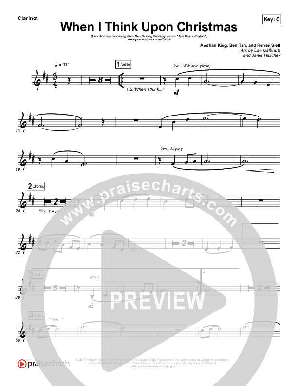 When I Think Upon Christmas Wind Pack (Hillsong Worship)