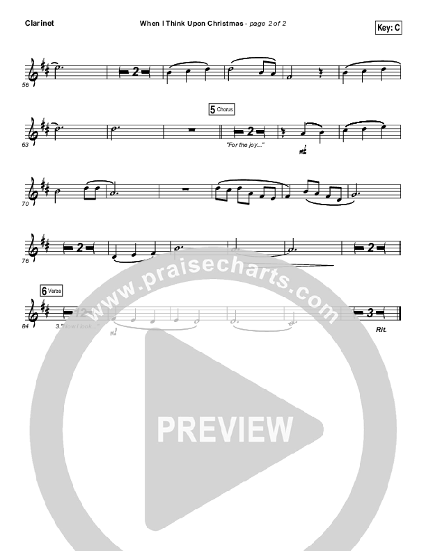 When I Think Upon Christmas Clarinet (Hillsong Worship)