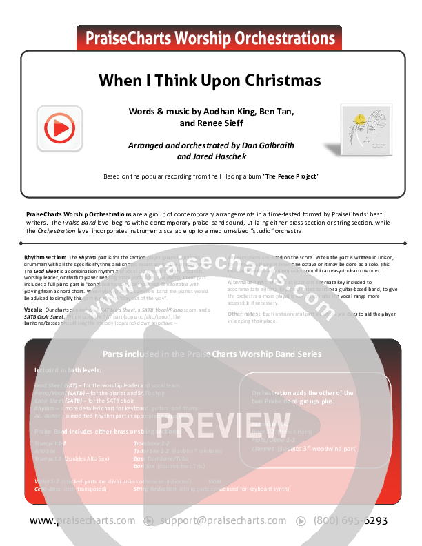 When I Think Upon Christmas Orchestration (Hillsong Worship)
