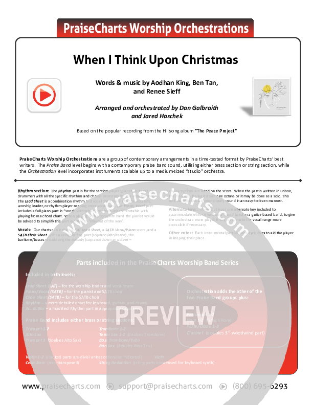 When I Think Upon Christmas Cover Sheet (Hillsong Worship)