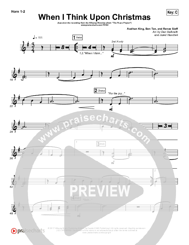 When I Think Upon Christmas Brass Pack (Hillsong Worship)