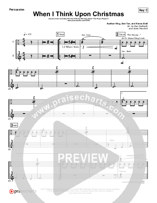 When I Think Upon Christmas Percussion (Hillsong Worship)