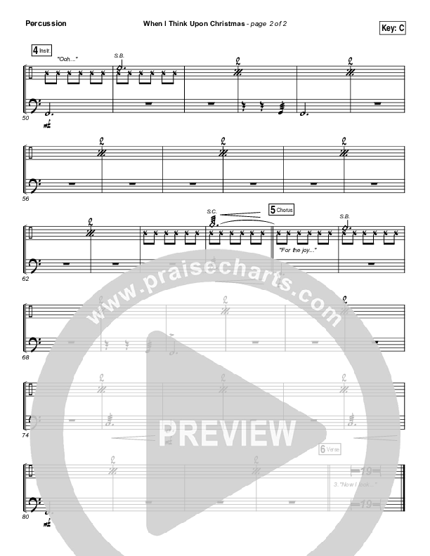 When I Think Upon Christmas Percussion (Hillsong Worship)