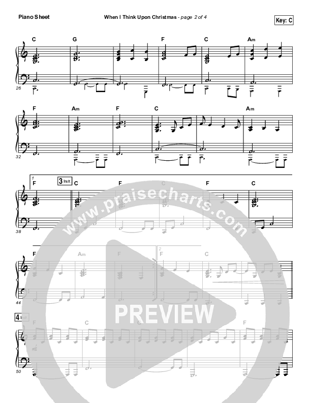 When I Think Upon Christmas Piano Sheet (Hillsong Worship)