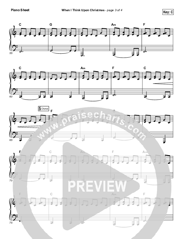 When I Think Upon Christmas Piano Sheet (Hillsong Worship)