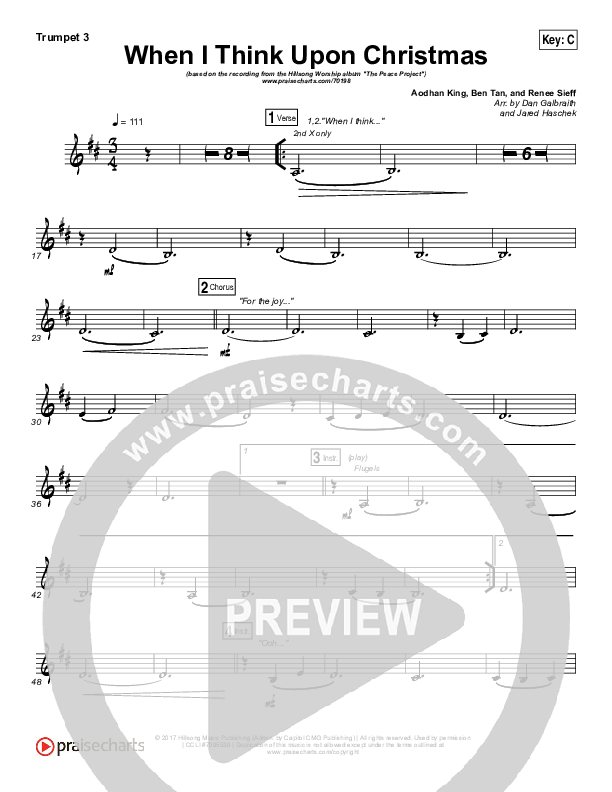 When I Think Upon Christmas Trumpet 3 (Hillsong Worship)