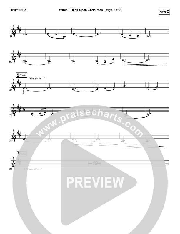 When I Think Upon Christmas Trumpet 3 (Hillsong Worship)