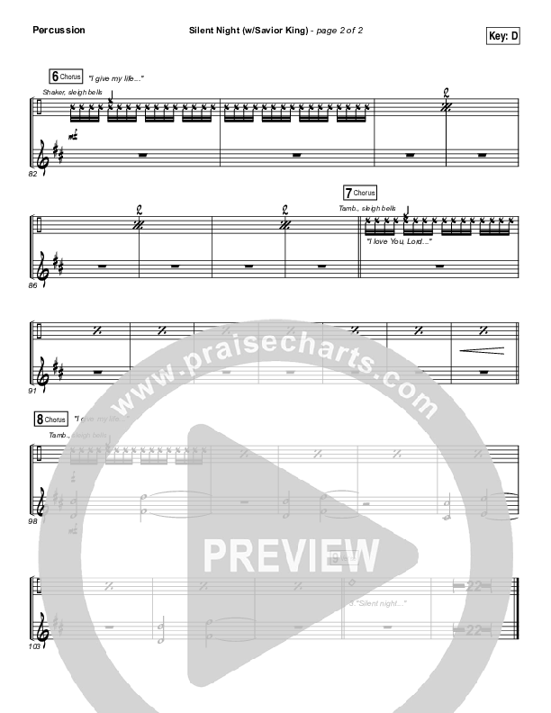 Silent Night (with Savior King) Percussion (Hillsong Worship)