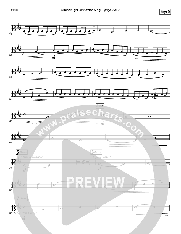 Silent Night (with Savior King) Viola (Hillsong Worship)