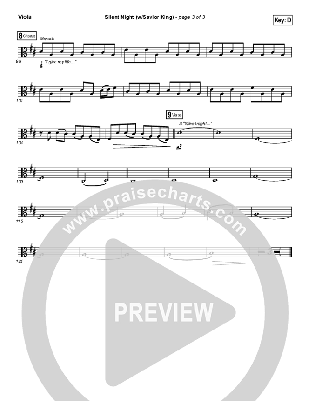 Silent Night (with Savior King) Viola (Hillsong Worship)