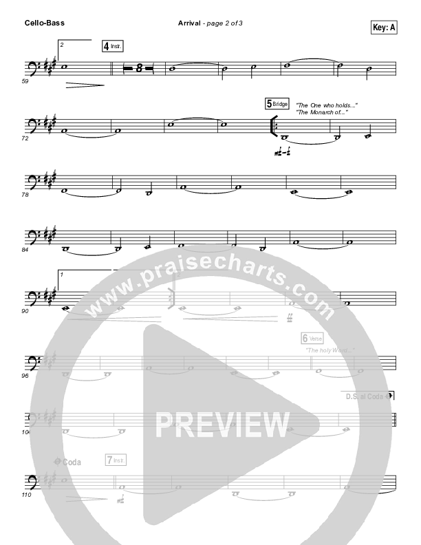 Arrival Cello/Bass (Hillsong Worship)