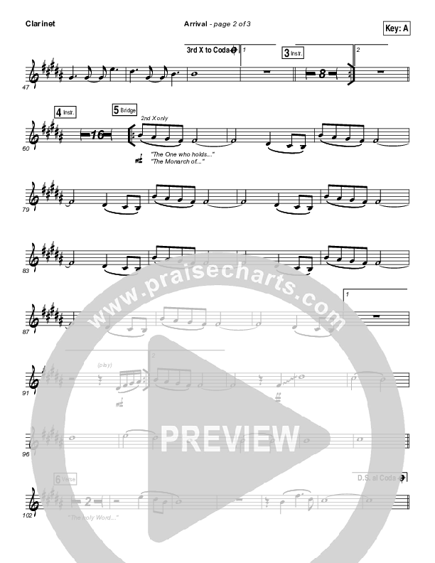 Arrival Clarinet (Hillsong Worship)