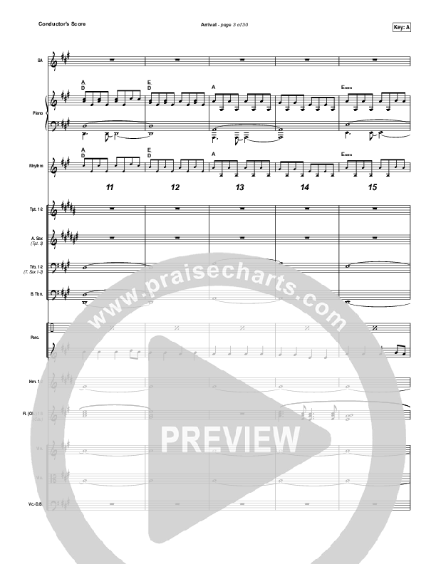 Arrival Conductor's Score (Hillsong Worship)