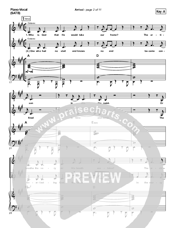 Arrival Piano/Vocal Pack (Hillsong Worship)