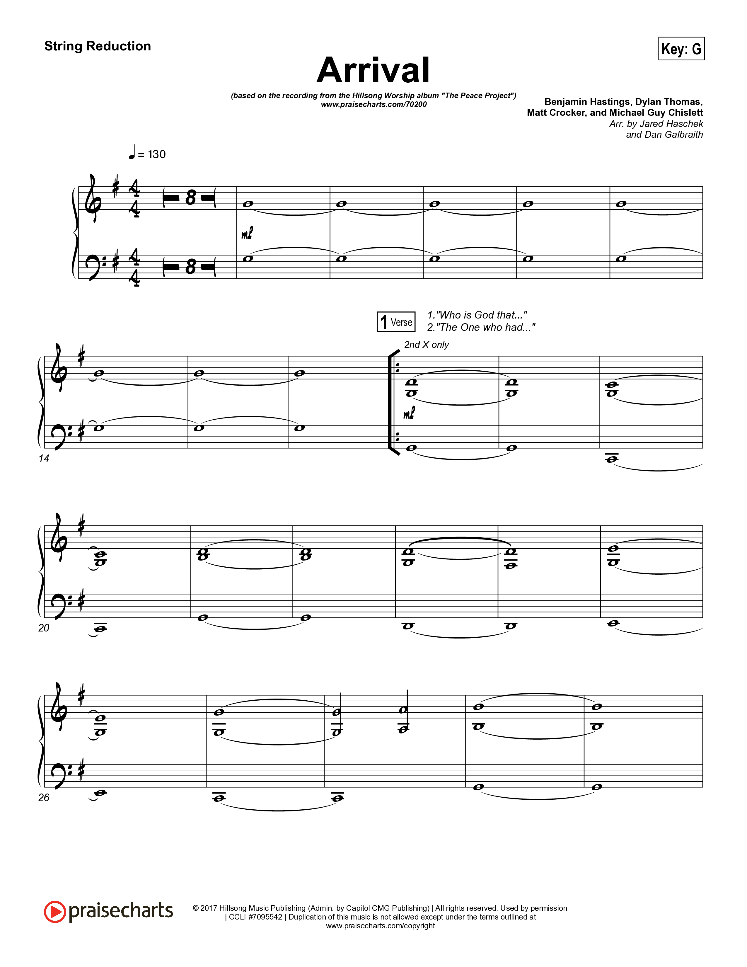 Arrival String Reduction (Hillsong Worship)