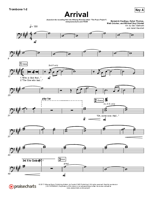 Arrival Trombone 1/2 (Hillsong Worship)