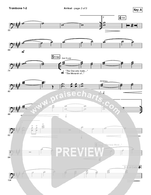 Arrival Trombone 1/2 (Hillsong Worship)