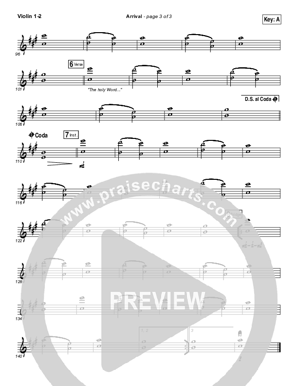Arrival Violin 1/2 (Hillsong Worship)