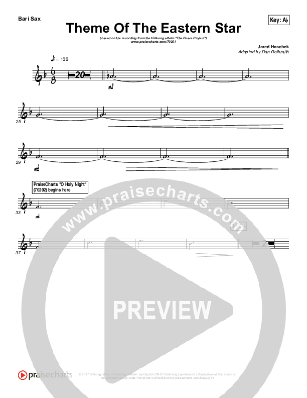 Theme Of The Eastern Star Bari Sax (Hillsong Worship)