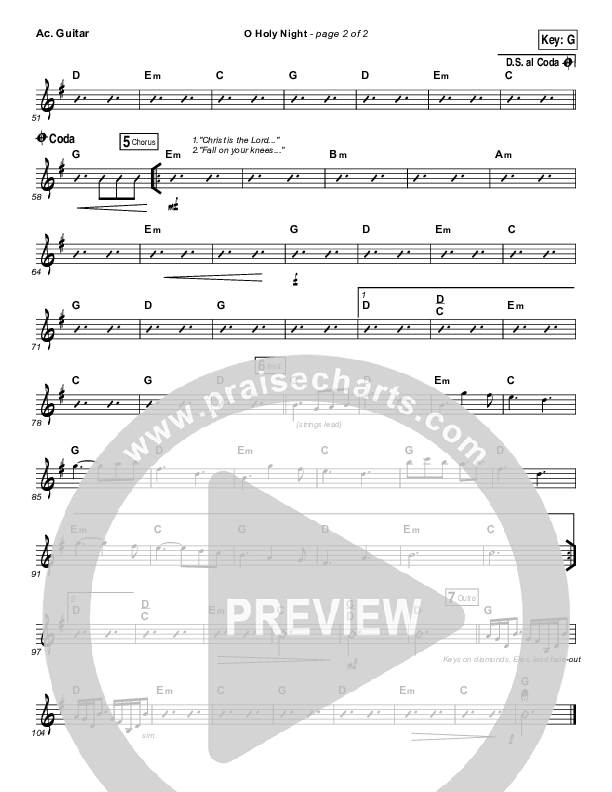 O Holy Night Acoustic Guitar (Hillsong Worship)