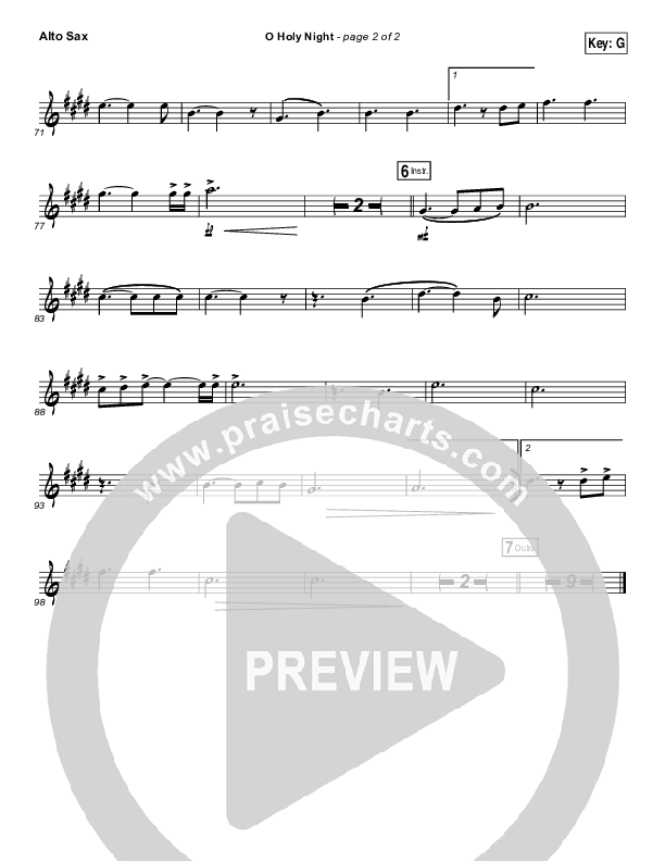 O Holy Night Alto Sax (Hillsong Worship)