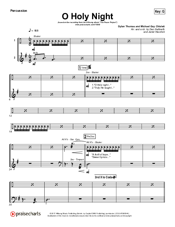 O Holy Night Percussion (Hillsong Worship)