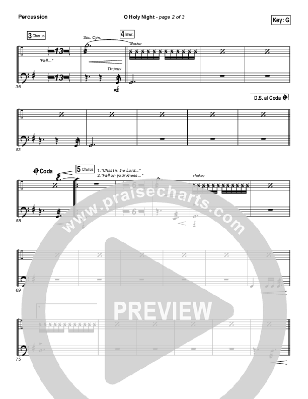 O Holy Night Percussion (Hillsong Worship)