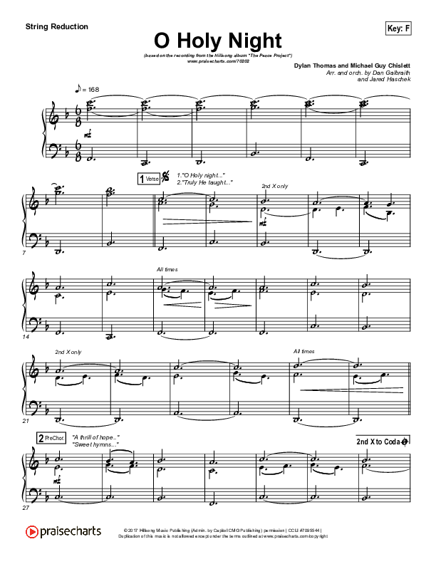 O Holy Night String Reduction (Hillsong Worship)