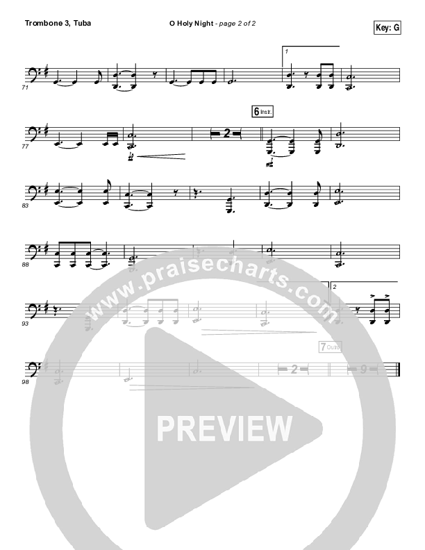 O Holy Night Trombone 3/Tuba (Hillsong Worship)