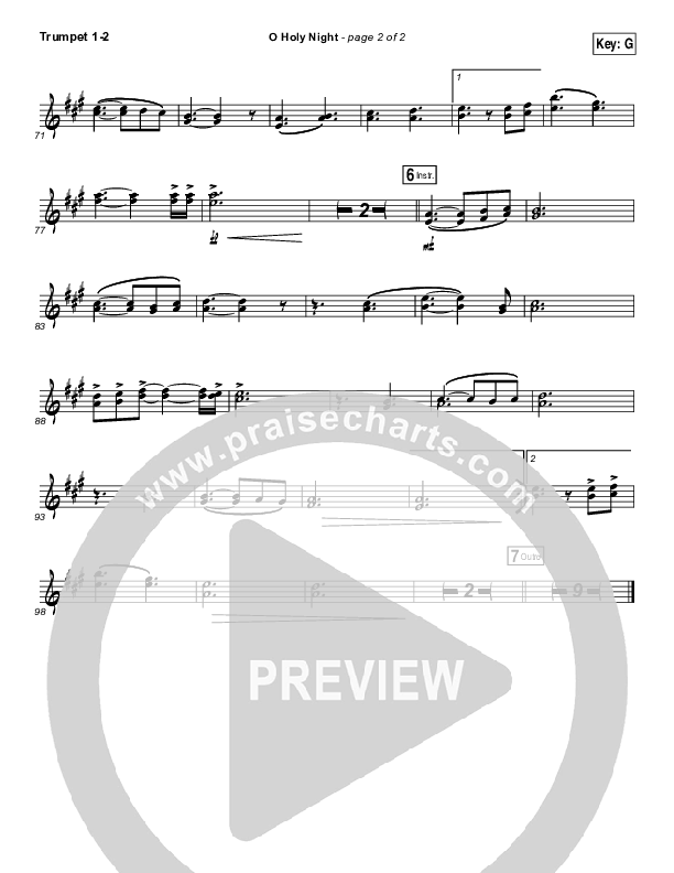 O Holy Night Trumpet 1,2 (Hillsong Worship)