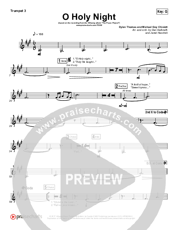 O Holy Night Trumpet 3 (Hillsong Worship)