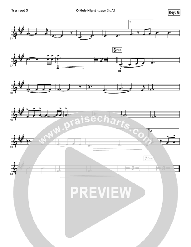 O Holy Night Trumpet 3 (Hillsong Worship)