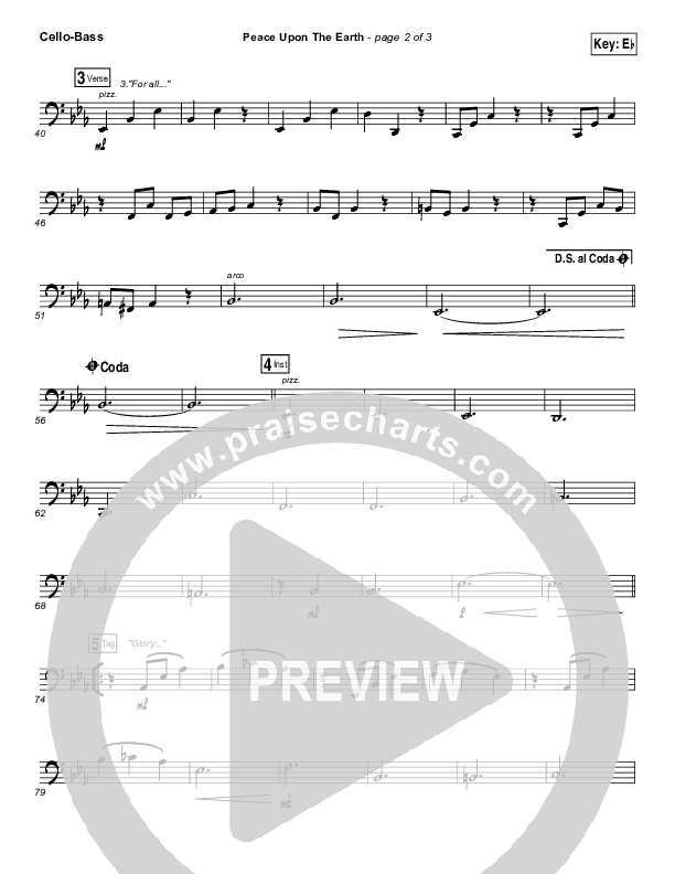 Peace Upon The Earth Cello/Bass (Hillsong Worship)