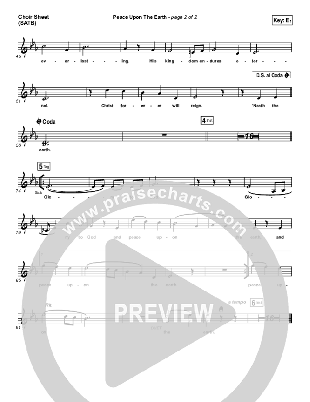 Peace Upon The Earth Choir Vocals (SATB) (Hillsong Worship)