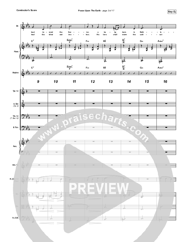 Peace Upon The Earth Conductor's Score (Hillsong Worship)